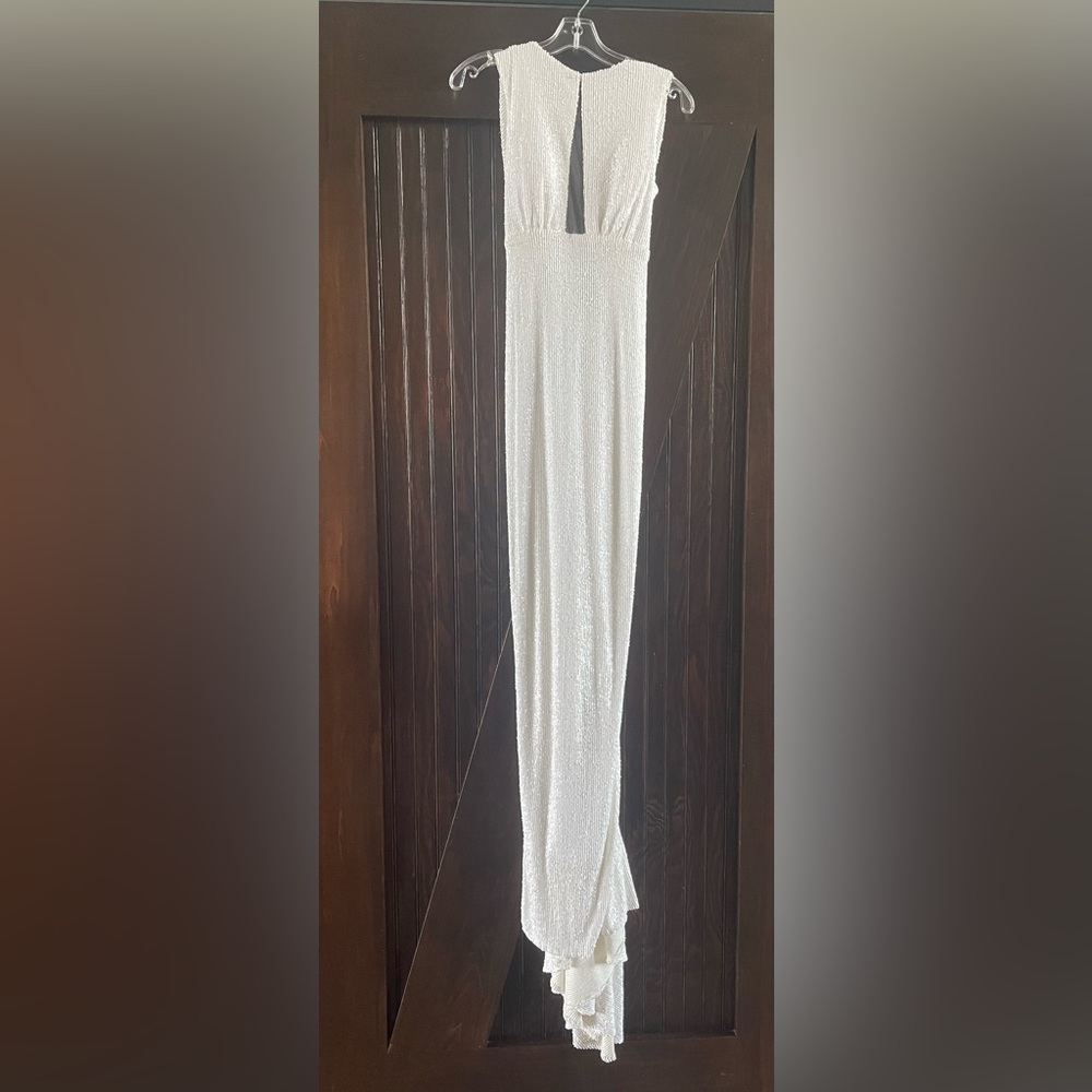 Nicole Bakti white sequin wedding dress